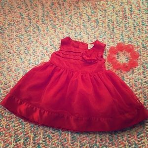Red sleeveless dress